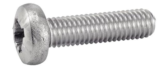 VIS À MÉTAUX TÊTE CYLINDRIQUE CRUCIFORME INOX A2 DIN 7985 6X16 BOÎTE DE 200 - ACTON - 622166X16