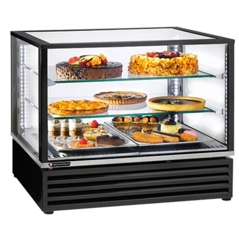 Vitrine chauffante ventilée - 2 étagères verre GN 1/1 - chaleur ventilée avec pierre réfractaire 20-90°C - marque Technitalia_0