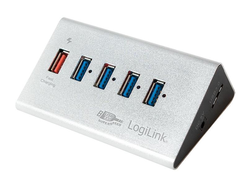 LOGILINK USB 3.0 HUB 4-PORT + 1X FAST CHARGING PORT (SILVER) UA0227_0