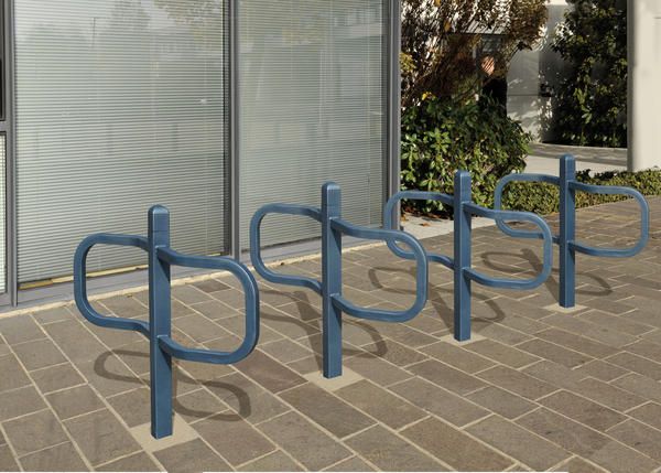 Appui cycles conviviale - France Urba - 2 points d'attache : cadre et roue - acier peint sur galva_0