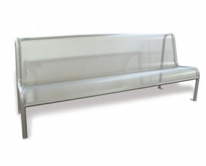 Banc public en acier, fonte et métal - finition zingage électrolytique RAL 9006_0