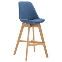 CLP Tabouret de bar Cannes en tissu Bleu/Nature - bleu textile 102478810_0