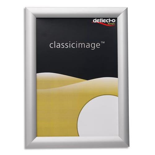 Deflecto porte-visuel A4 avec cadre clipsable - fixation murale incluse - 24 x 32,7 x 1,2 cm - aluminium anodisé argenté_0