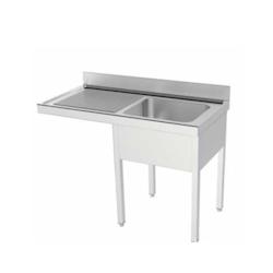 Distform Plonge inox 1 bac avec passage lave-vaisselles P550 mm-bac à droite longueur 1400 mm - QBI0L514_0