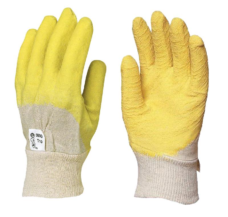 Gant de travail eurotechnique enduit latex crêpé gris/jaune t10 - COVERGUARD - 3800 - 552751_0