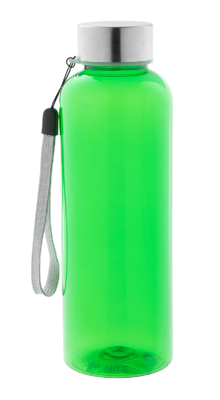 Gourde RPET 500 ml - plastique sans BPA - bouchon inox et cordelette_0
