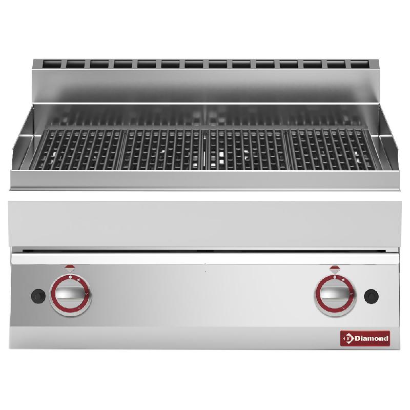 Grill-vapeur gaz G65/GGF7T-N - grille en fonte à poser - acier inox 18/10 AISI 304 - 700x650xh280/380 mm_0