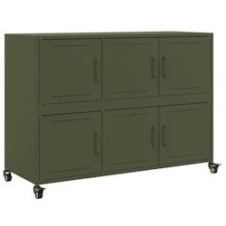 Helloshop26 - Buffet bahut commode armoire meuble de rangement organisateur cuisine salle de séjour salon olive 100,5 x 39 x 72 cm 02_0036566 - 30002_0