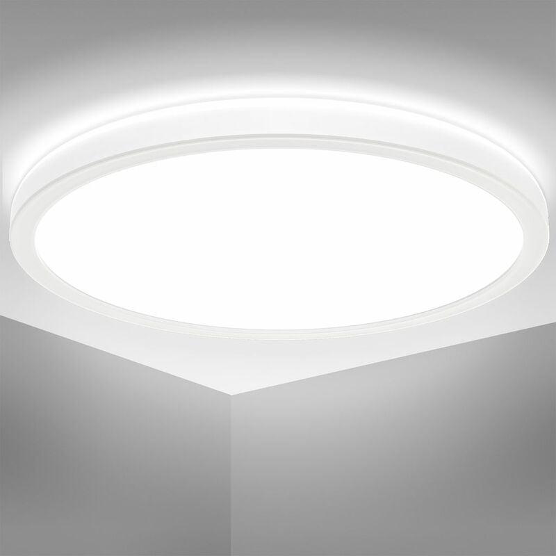 B.K.Licht Plafonnier LED RGBW 7 couleurs CCT chaud, neutre & froid  télécommande panneau ultra slim bureau 595mm
