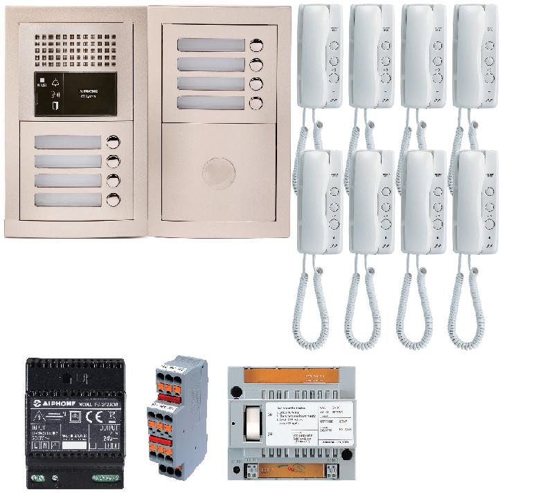 Kit audio programmé GTBA8E - 8 combinés - alimentation - pack GT audio_0