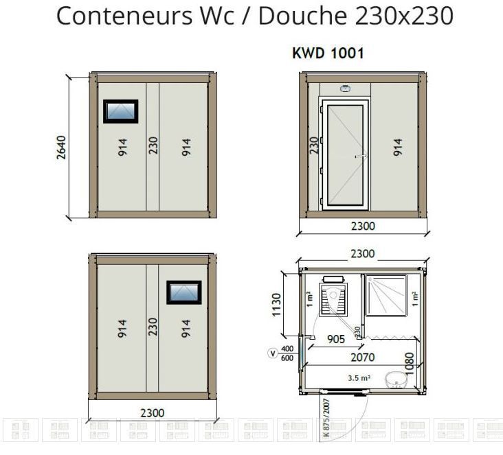 Kwd 1001 bungalow de chantier conteneur wc/douche 230x230_0