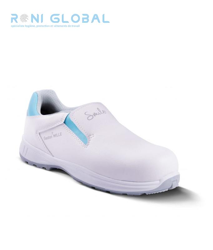 Chaussures de sécurité basses hygiène et santé S2 SRA - Ottawa Gaston Mille - Noir et Blanc_0