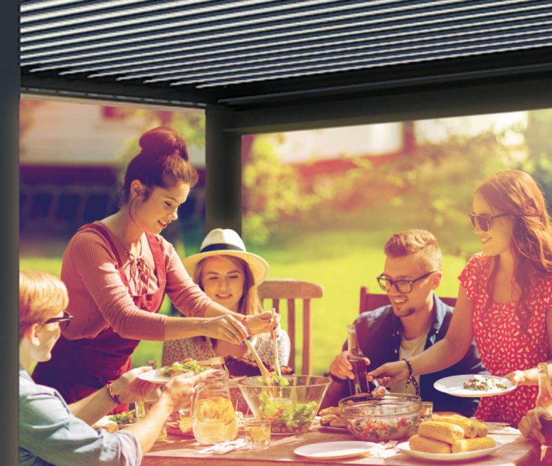 Pergola bioclimatique en aluminium - ART HOME ALU LUX - lames orientables motorisées_0