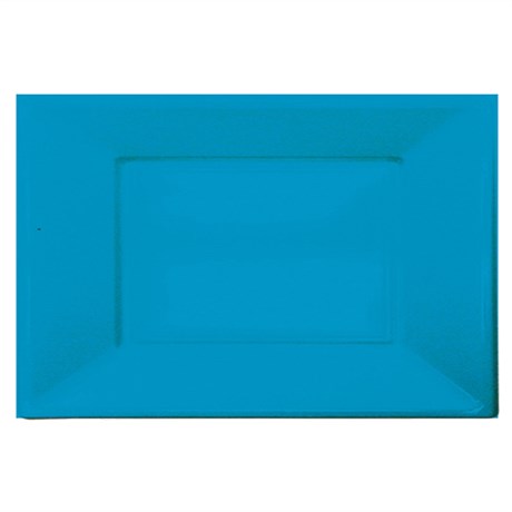 PLATEAU RECTANGULAIRE 23X33 CM PS TURQUOISE (VENDU PAR 20 LOTS DE 25)