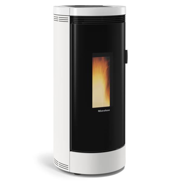 Poêle à granulés Debby CX blanc - électronique 9 kW - étanche avec habillage acier et top faïence_0