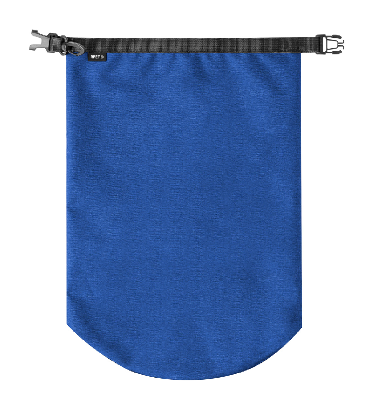 Sac étanche en polyester RPET 300D - 10L - boucle plastique et mousqueton - bleu_0