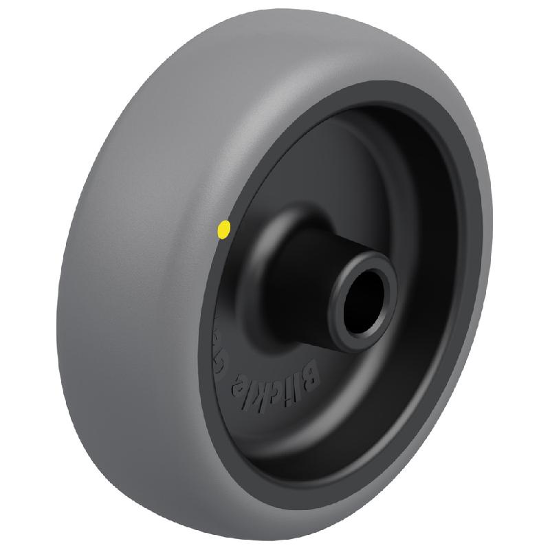 Roue de 100 mm avec caoutchouc thermoplastique gris conducteur d'électricité sur polypropylène_0
