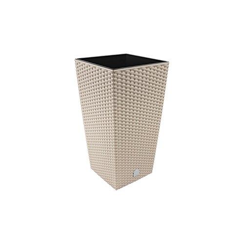Pot de fleur carré Prosperplast DRTS200-7529U Rato - 20 x 20 x 37,6 cm - Design rotin naturel_0