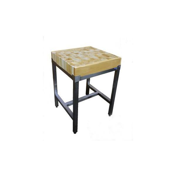 Billot de cuisine avec châssis inox ferritique - longueur 500 mm - bloc bois ou polyéthylène réversible_0