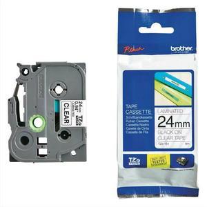 Brother ruban pour ptouch laminé noir/transparent 24mmx8m tze151_0