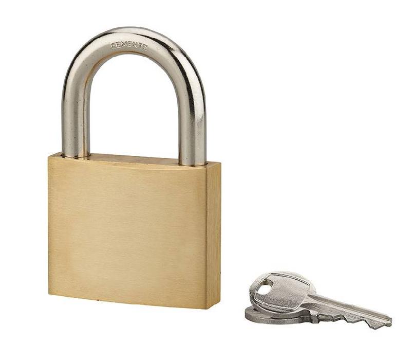 Cadenas à clé résistant - 55 mm - Corps laiton monobloc - Marque THIRARD_0