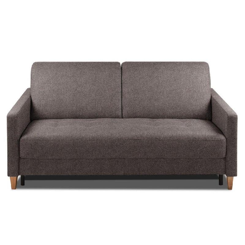 CANAPÉ CONVERTIBLE OGGETTO MATELAS 16 CM SYSTÈME EXPRESS SOMMIER LATTES 160CM RENATONISI MICROFIBRE TAUPE_0