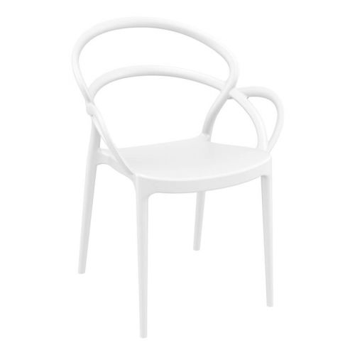 CHAISE EMPILABLE - INTÉRIEUR ET EXTÉRIEUR - BLANC - MILA