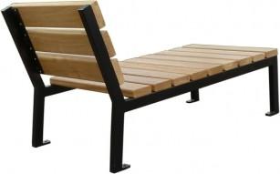 CHAISE LONGUE SILAOS - Mobilier éco conçu pour jardins publics - Structure en tube acier et assise en chêne PEFC_0