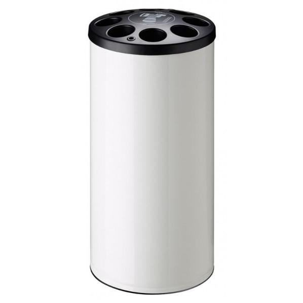 Corbeille à gobelets Blanc - Métal - Capacité 800 ou 1600 gobelets - Signalétique intégrée - 25L - ROSSIGNOL_0