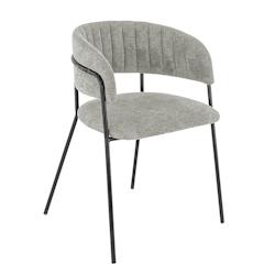 France Mobilier CHR lot de 2 Chaises Jeanne Gris clair 76x50x57 cm - gris textile 3760326526147_0