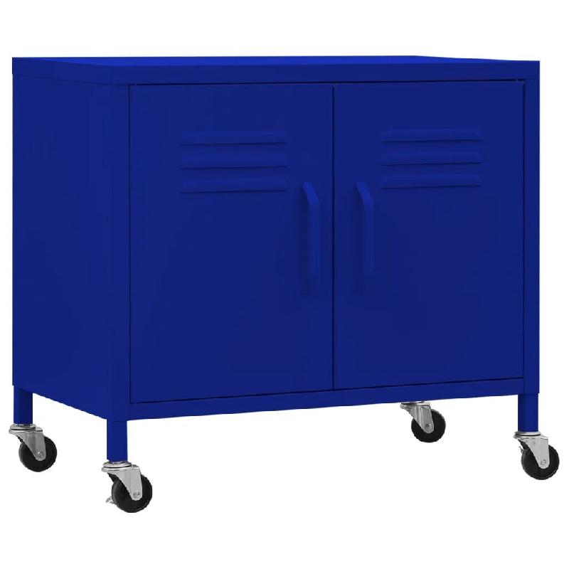 Helloshop26 - Armoire de rangement mobile avec étagère réglable 60 x 35 x 56 cm en acier bleu marine 02_0046895 - bleu acier 3000234485564_0