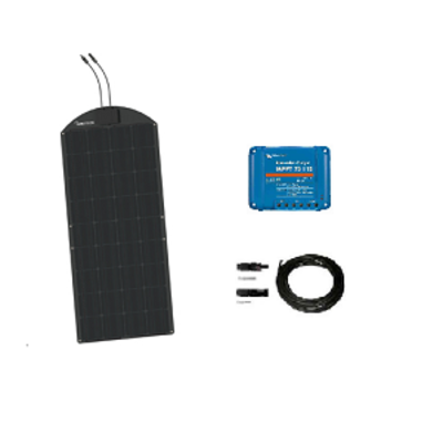Kit solaire souple 100W 12V monocristallin MPPT - Panneau EFTE Uniteck - Régulateur Victron - Câbles et raccords inclus_0