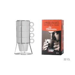 Lot de 8 Mug Empilable Blanc 22clRack-Gres x4 Maitre Chef - GRESMU030_8_0