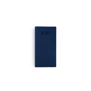Mini spirale panache 2023 - 90x165mm - couverture bleue thermovirant 1 feuillet personnalise en debut d'agenda référence: ix365927_0