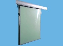 Pcrp - Porte de chambre froide coulissante en polyester blanc - Plasteurop - Température positive_0