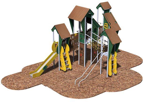 Structure de jeux inox 3 tours gamme Terra - TE184 pour enfants dès 3 ans_0