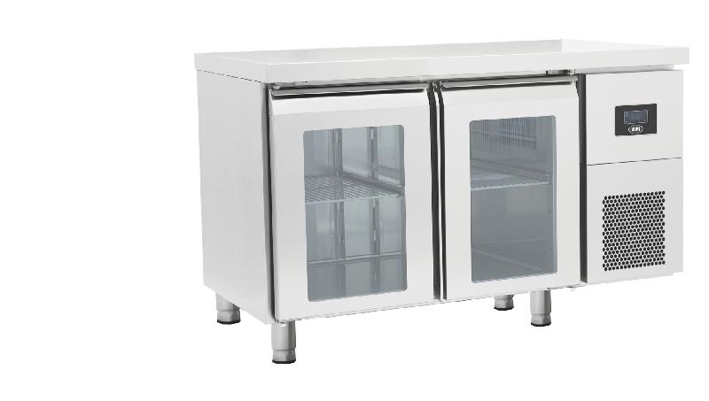 Table réfrigérée inox positive 301L - 2 portes vitrées - OZ2PV_0