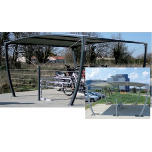Abri vélo ouvert atlantique / structure en acier / toiture en acier_0