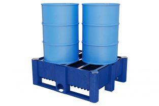 Bac de rétention pour 2 barils sur rail - 445 litres - Dimensions 1200x1000x580 mm_0