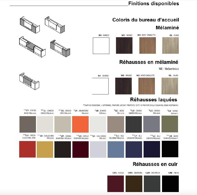 Banque d'accueil en U modèle Z2, différents coloris - Officity. - Blanc, Gris ombre, 485_1