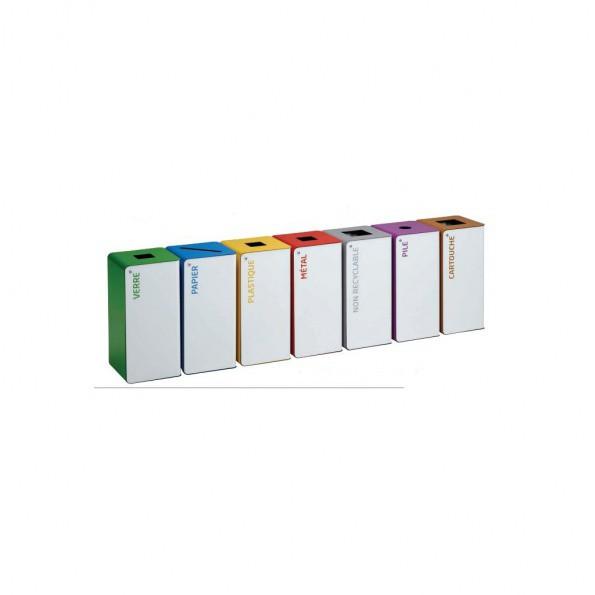 Borne de tri sélectif blanche 40L - Cubatri Vert - Verre - Marque française ROSSIGNOL_0