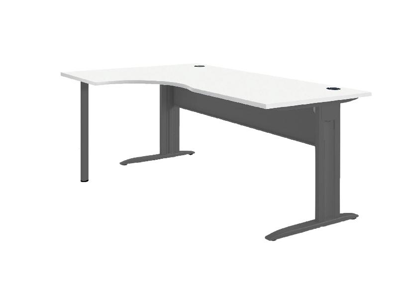 Bureau asymétrique 90° blanc 160*120/60 cm avec retour gauche_0