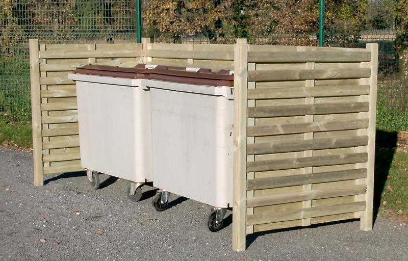 Cache conteneur double en pin - 1,18 x 2,8 x 1,44 m_0