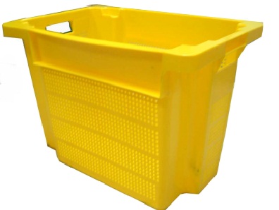 Caisse gerbable et emboîtable en polyéthylène avec fonds et parois ajourés - 70 L - Selectys_0