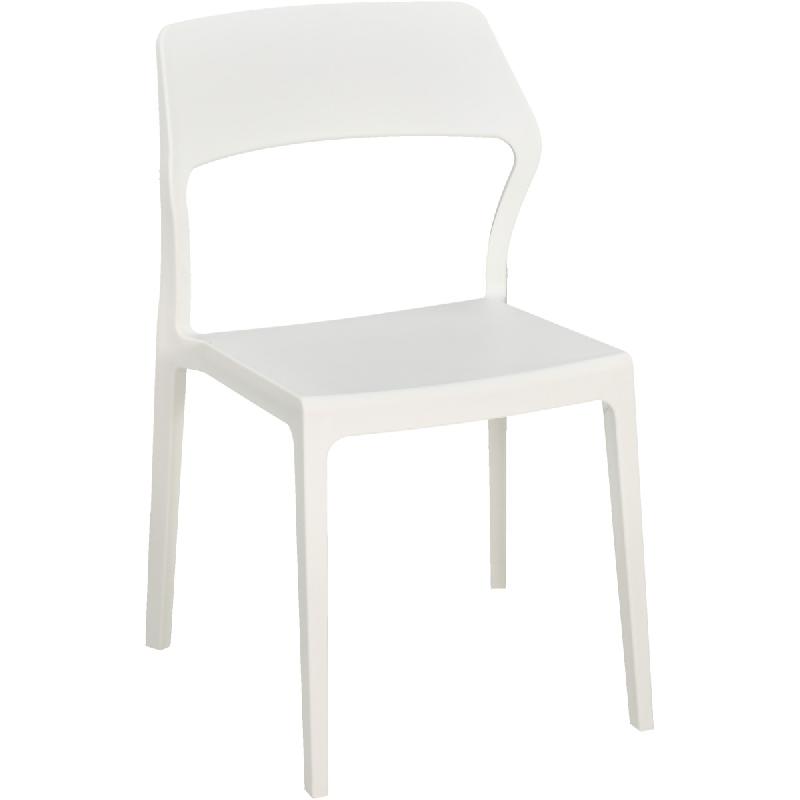 Chaise de restaurant SNOW - Polypropylène monobloc renforcé - Extérieur - Réf. 00670126BLA_0