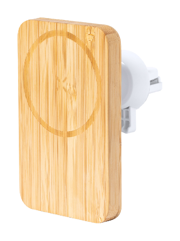 Chargeur support téléphone pour voiture - magnétique en bambou avec chargeur rapide 15W et fixation réglable_0