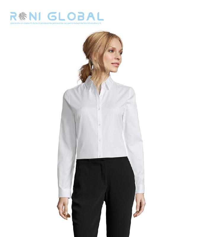 Chemise femme à chevrons en coton/polyester - Coupe cintrée - BRODY SOL'S_0
