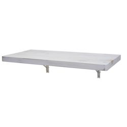 Décoshop26 - Table murale de cuisine tablette pliante en bois solide pliable 120x60cm blanc vieilli 04_0005092 - blanc 3000582232698_0