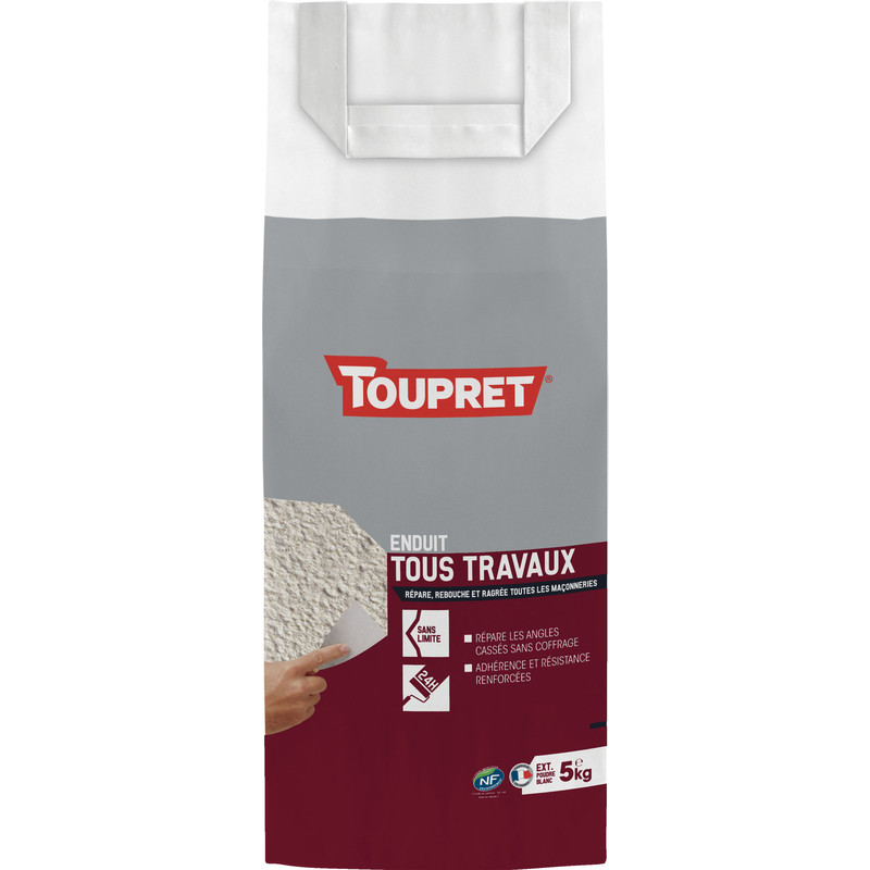 ENDUIT TOUS TRAVAUX POUDRE TOUPRET 5KG