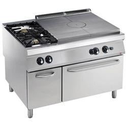 Fourneau taque coup de feu - 2 feux vifs - four gaz - Maxima G22/T2BFA12-N - 2200mm_0